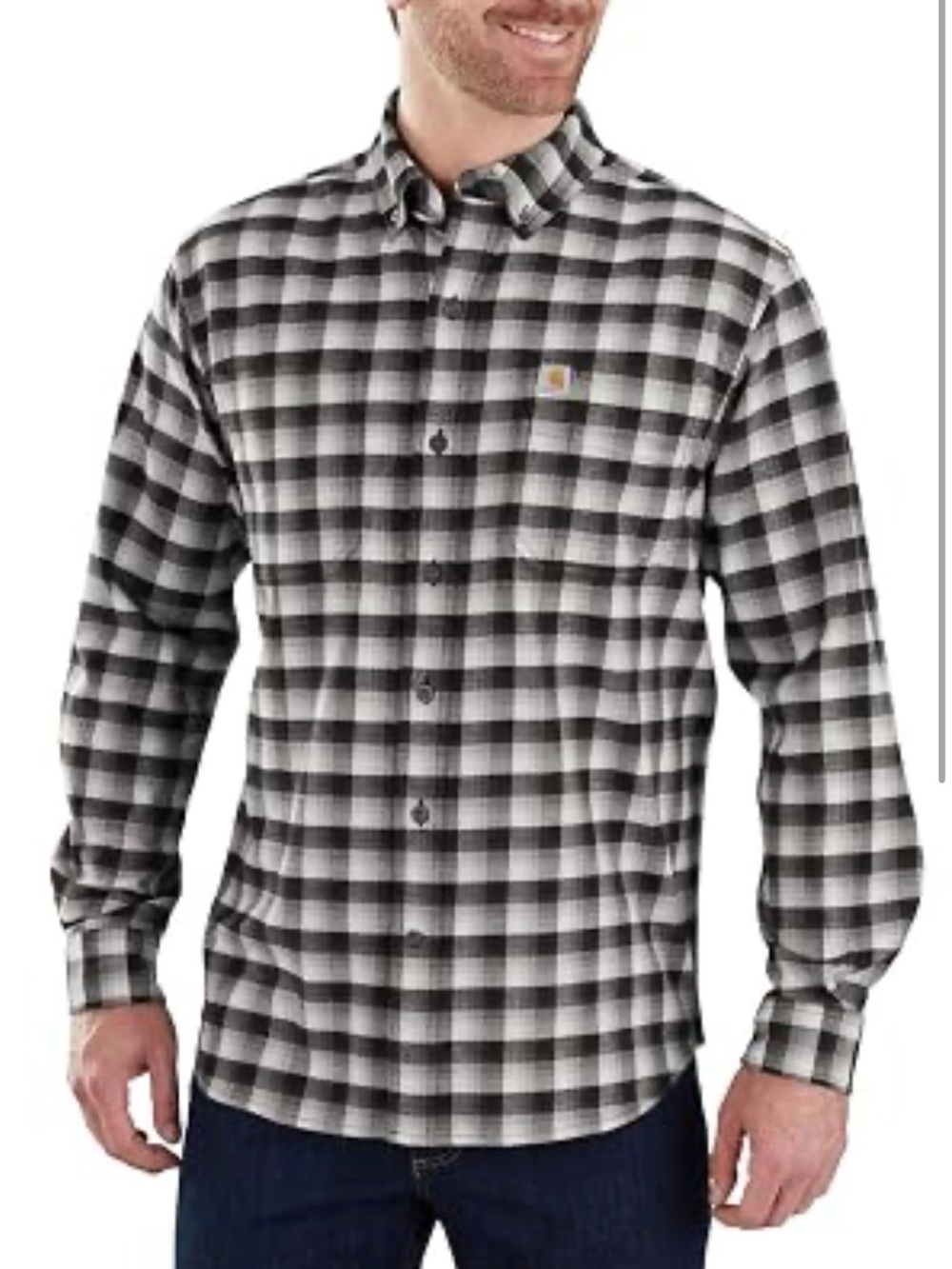 CARHARTT men’s flannel checkered button down 2XL